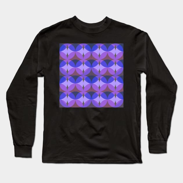 Mid Mod Circle Geometric Purple Blue Long Sleeve T-Shirt by StephersMc